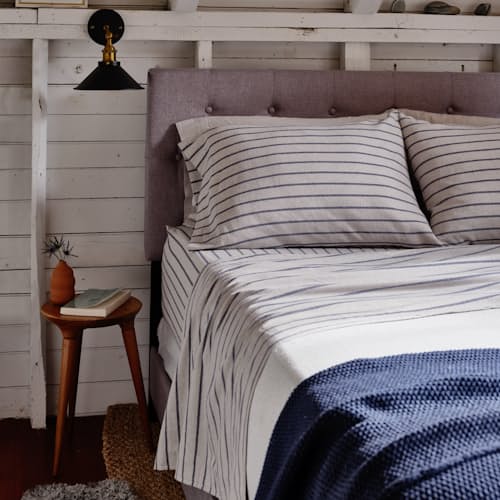 laydown image of Eco Heather Flannel Sheet Set - King