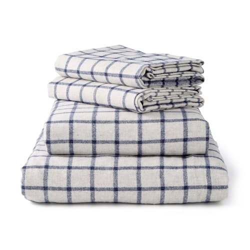 laydown image of Eco Heather Flannel Sheet Set - Queen