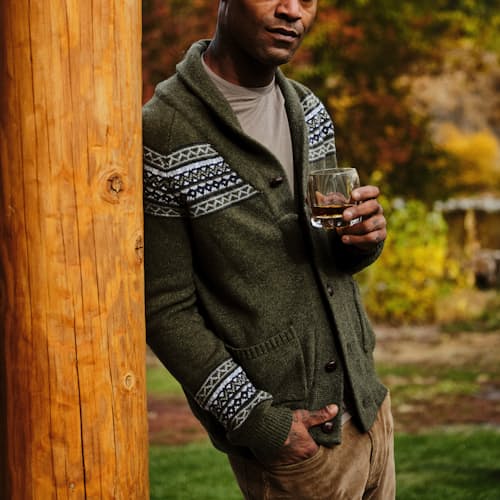 laydown image of Fair Isle Shawl Cardigan