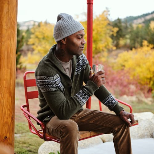laydown image of Fair Isle Shawl Cardigan