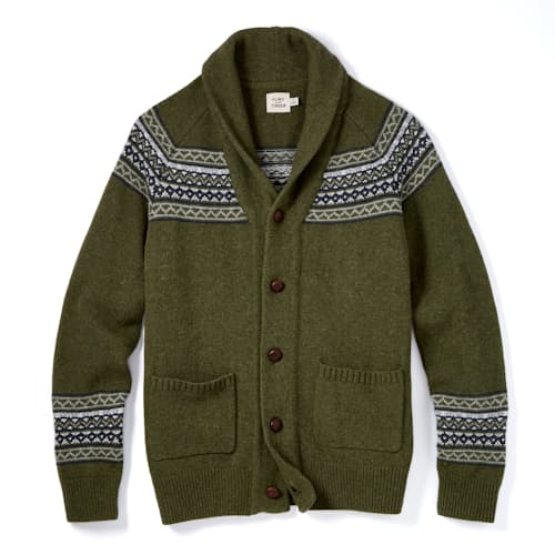 laydown image of Fair Isle Shawl Cardigan