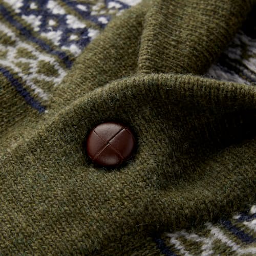laydown image of Fair Isle Shawl Cardigan