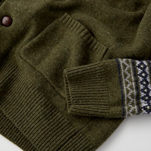 laydown image of Fair Isle Shawl Cardigan