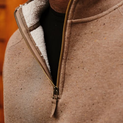 laydown image of Sherpa Lined Quarter Zip