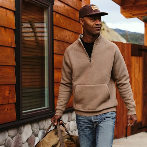 laydown image of Sherpa Lined Quarter Zip