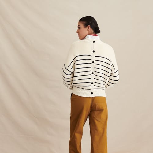 laydown image of Women's Button-Back Crewneck Sweater
