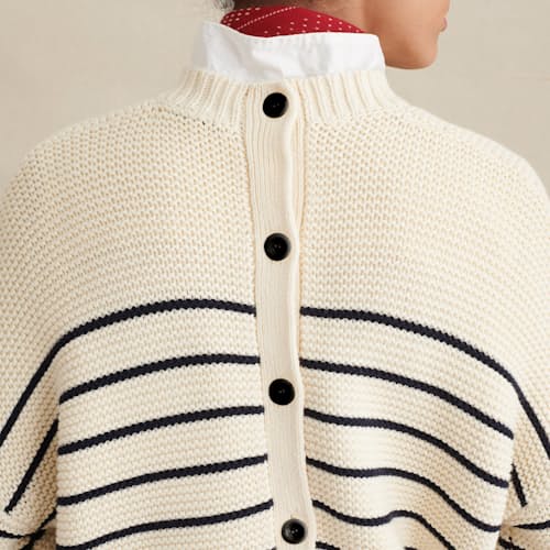 laydown image of Women's Button-Back Crewneck Sweater