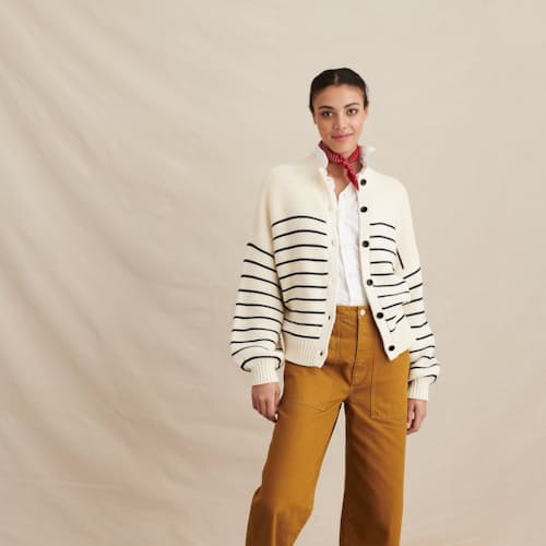 laydown image of Women's Button-Back Crewneck Sweater