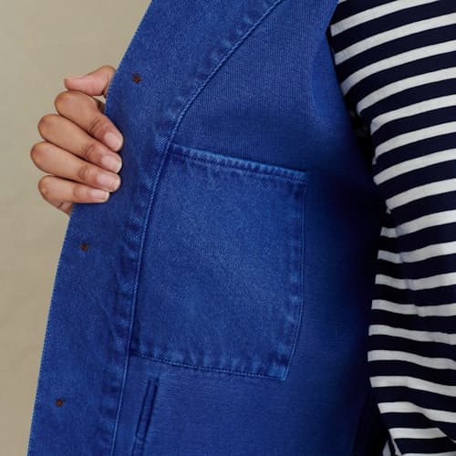 laydown image of Women's Britt Jacket in Recycled Denim