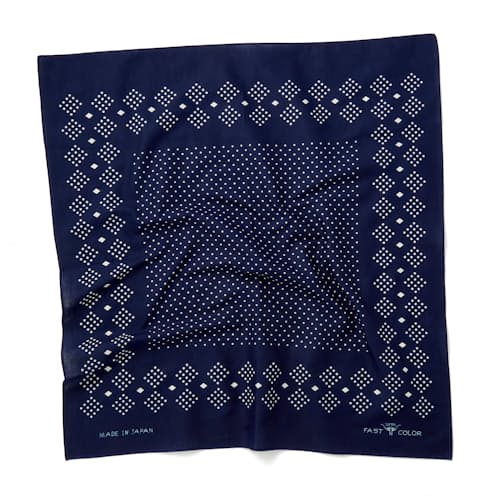 laydown image of Indigo Discharge Bandana