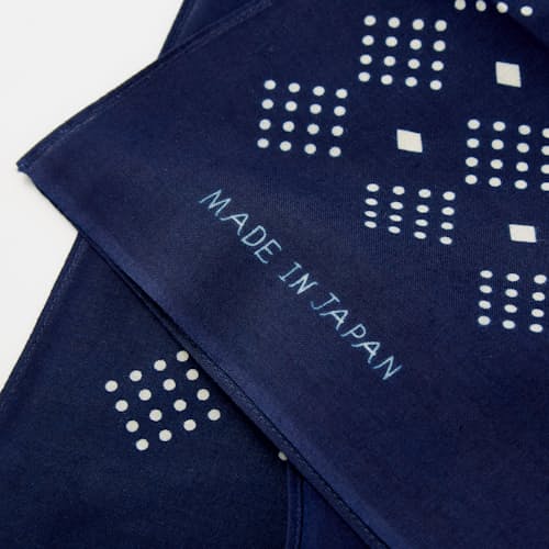 laydown image of Indigo Discharge Bandana