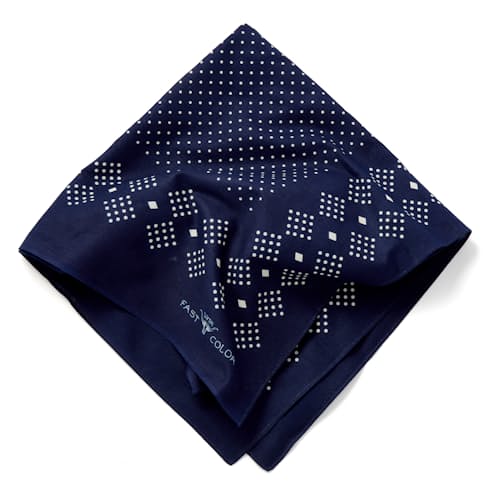laydown image of Indigo Discharge Bandana