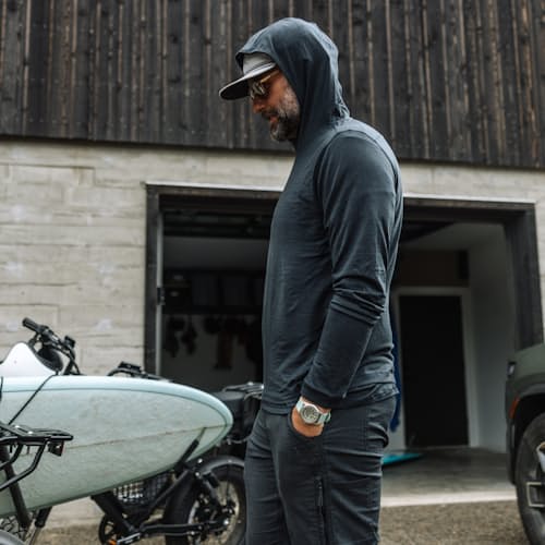 lifestyle image of 72-Hour Merino UPF Hoodie