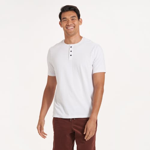 laydown image of Ever Performance Short Sleeve Henley