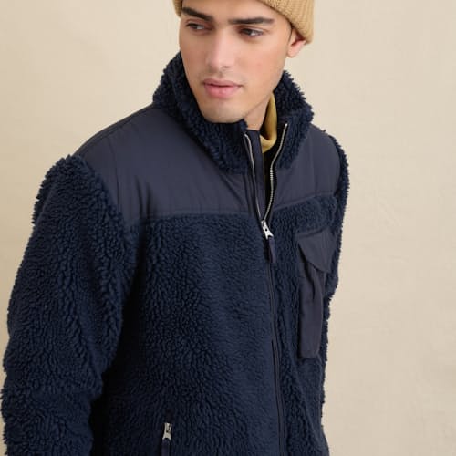 laydown image of Sherpa Zip Jacket