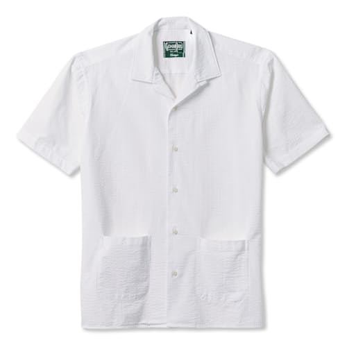 laydown image of Seersucker Cuban Shirt