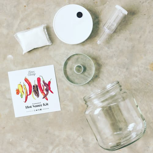 laydown image of Fermented Hot Sauce Making Kit