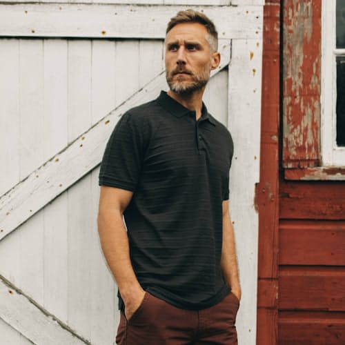 laydown image of The Vintage Jacquard Polo