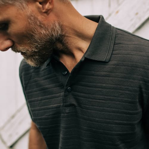 laydown image of The Vintage Jacquard Polo