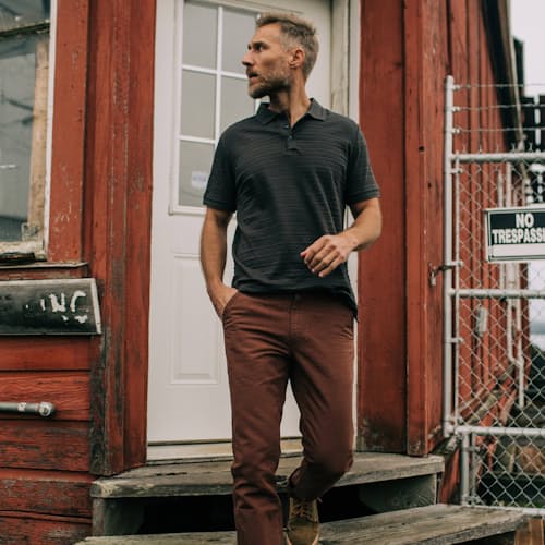 laydown image of The Vintage Jacquard Polo