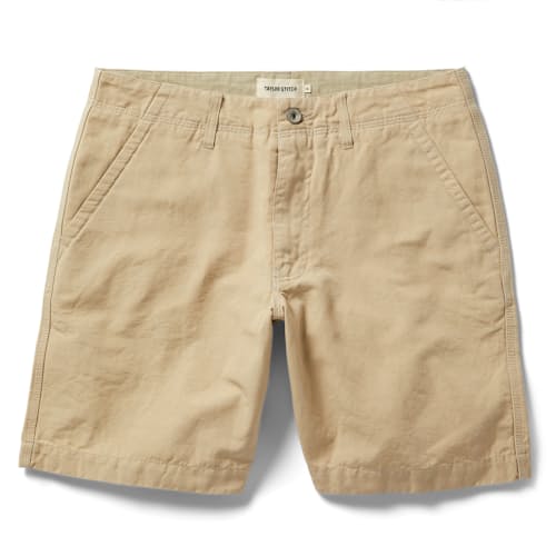 laydown image of The Morse Linen Short - 8"