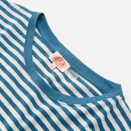 laydown image of Breton Linen Striped Pocket Tee