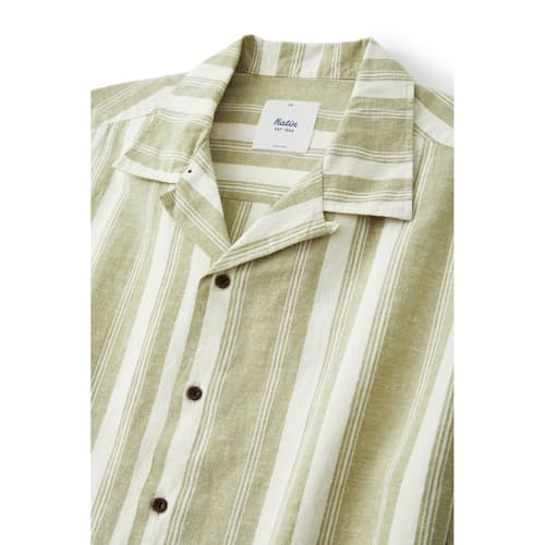 laydown image of Ian Linen Aloha Shirt