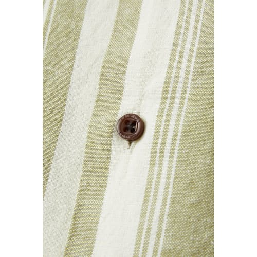 laydown image of Ian Linen Aloha Shirt