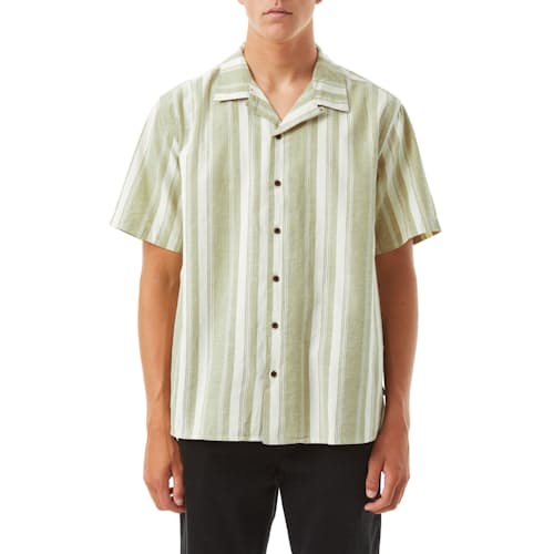 laydown image of Ian Linen Aloha Shirt