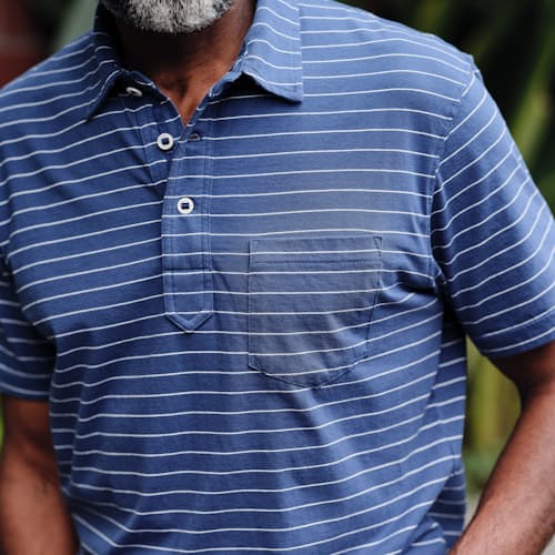 laydown image of Jersey Stripe Polo