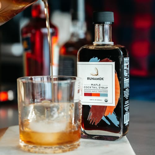 lifestyle image of Smoked Maple Old Fashioned Cocktail Syrup
