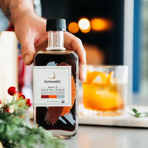 lifestyle image of Smoked Maple Old Fashioned Cocktail Syrup