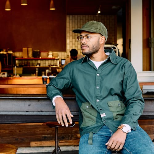 laydown image of Nylon Pocket Overshirt