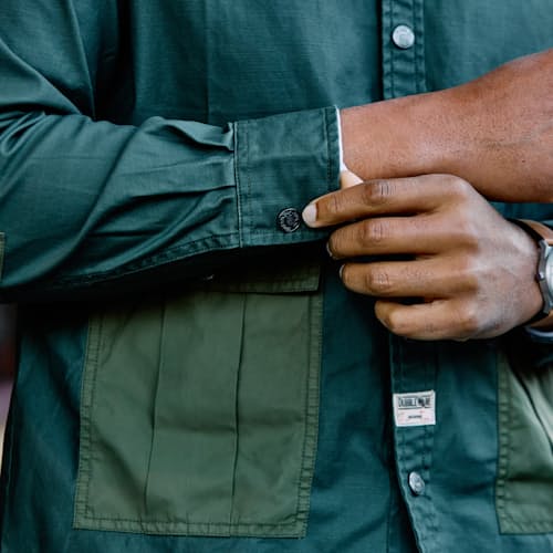 laydown image of Nylon Pocket Overshirt