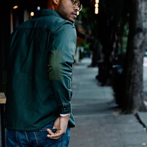 laydown image of Nylon Pocket Overshirt