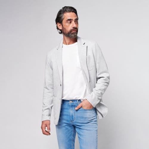 on model image of Inlet Knit Blazer
