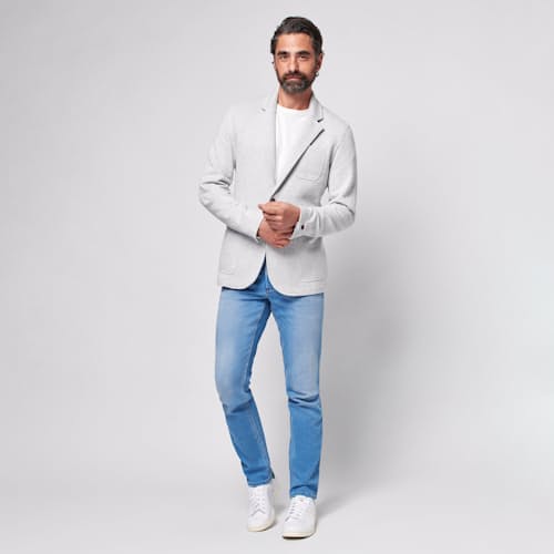 on model image of Inlet Knit Blazer