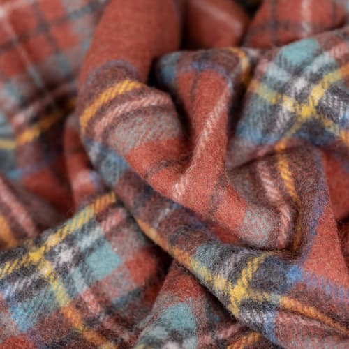 laydown image of Recycled Wool Waterproof Picnic Blanket with Olive Straps