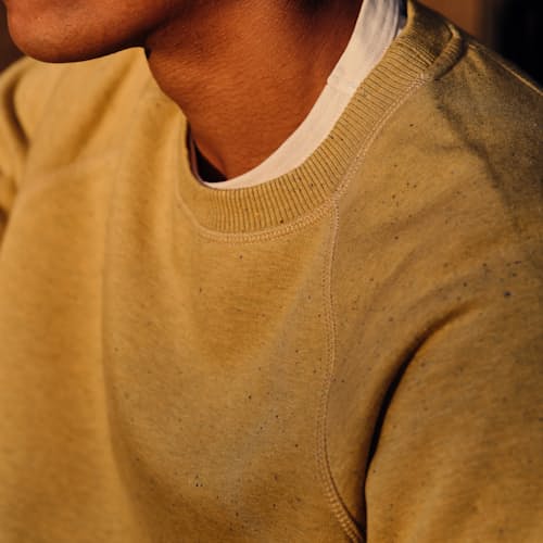 laydown image of Speckle Fleece Crew