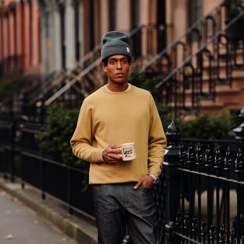 laydown image of Speckle Fleece Crew