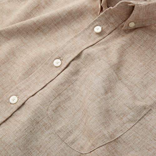 laydown image of Wrinkle Free Linen Long Sleeve Button Down