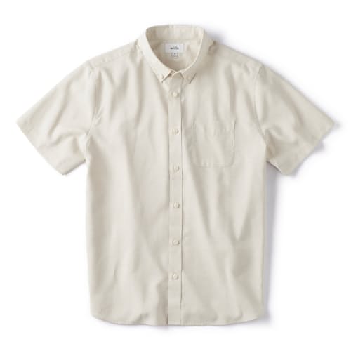 laydown image of Wrinkle-Free Linen Short Sleeve Shirt