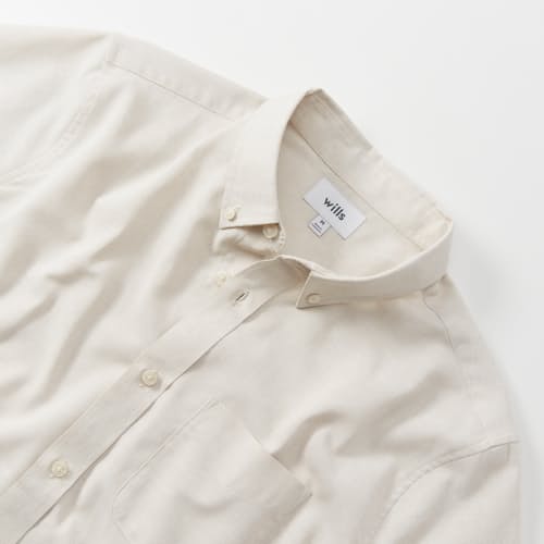 laydown detail image of Wrinkle-Free Linen Short Sleeve Shirt