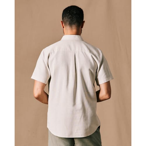 on model image of Wrinkle-Free Linen Short Sleeve Shirt