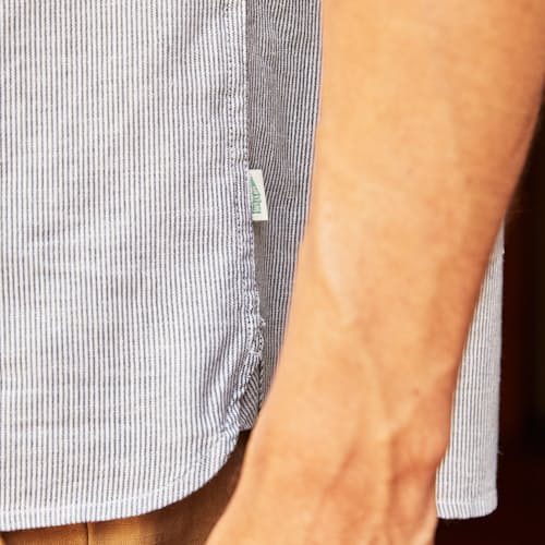 lifestyle image of Easy Hemp Stripe Short Sleeve Shirt