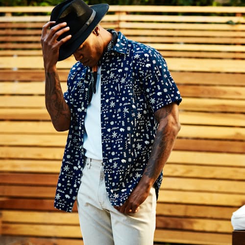 laydown image of Short Sleeve Bandana Shirt