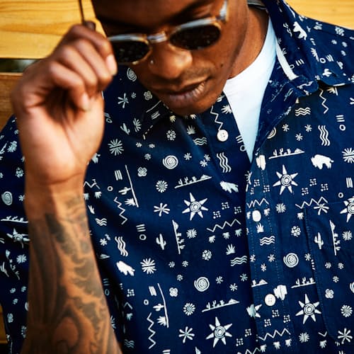 laydown image of Short Sleeve Bandana Shirt