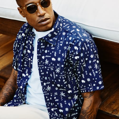 laydown image of Short Sleeve Bandana Shirt