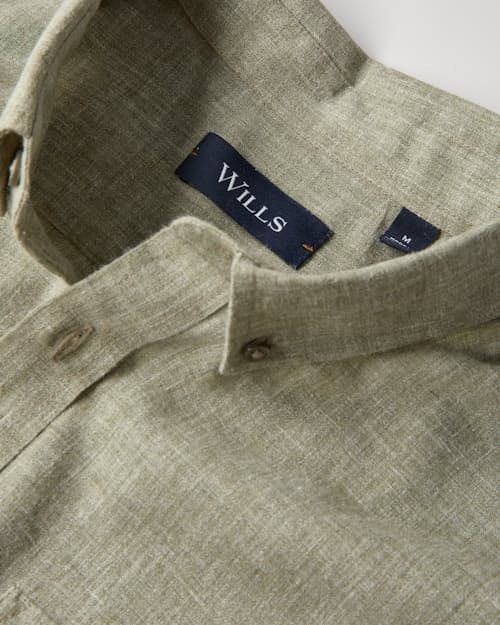 laydown detail image of Wrinkle-Free Linen Short Sleeve Shirt