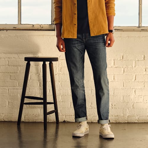 lifestyle image of Jones Slim Straight Denim Jeans